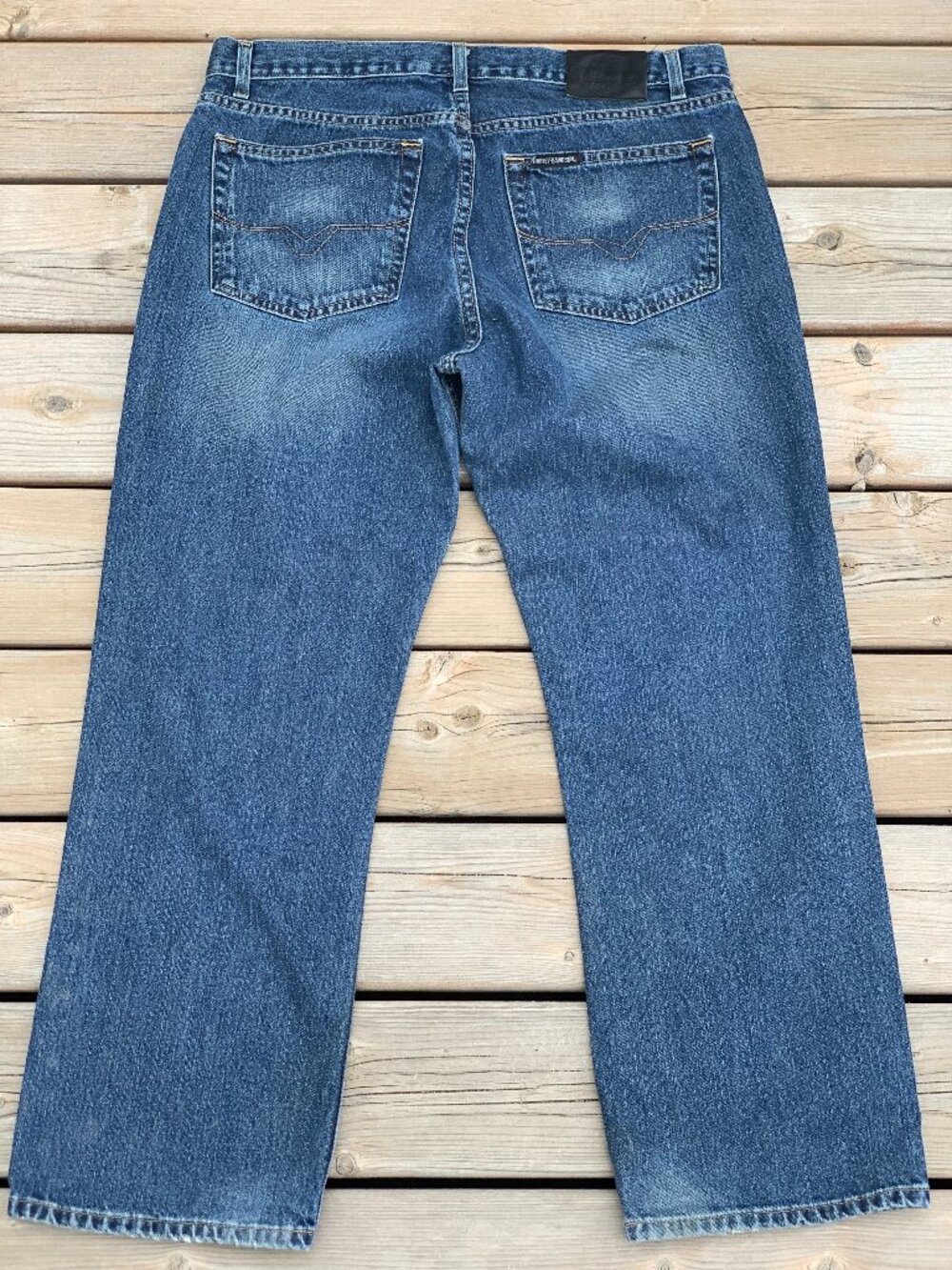 Harley-Davidson Jeans Men's 36x30 Straight Leg Blue Moto Biker Dark Wash Denim